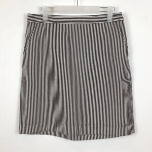LOFT Brown & White Stripe Denim Mini Straight Skirt size 6